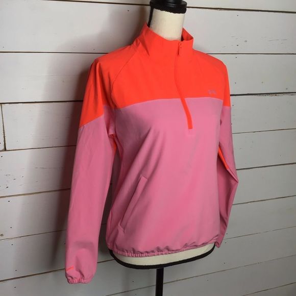 New Under Armour Storm Half Zip Woven Jacket Pink - Picture 2 of 10